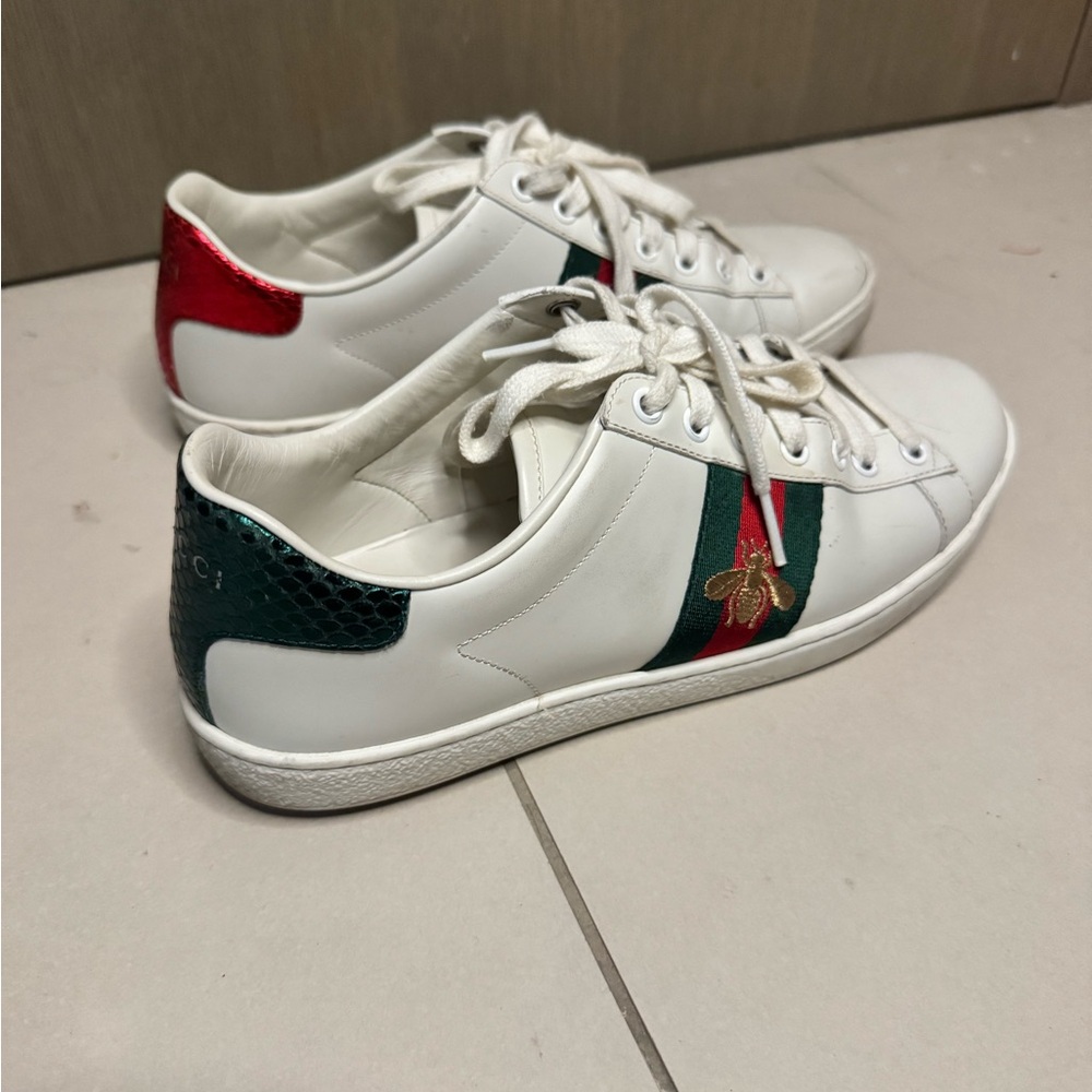 Gucci White Leather Sneakers